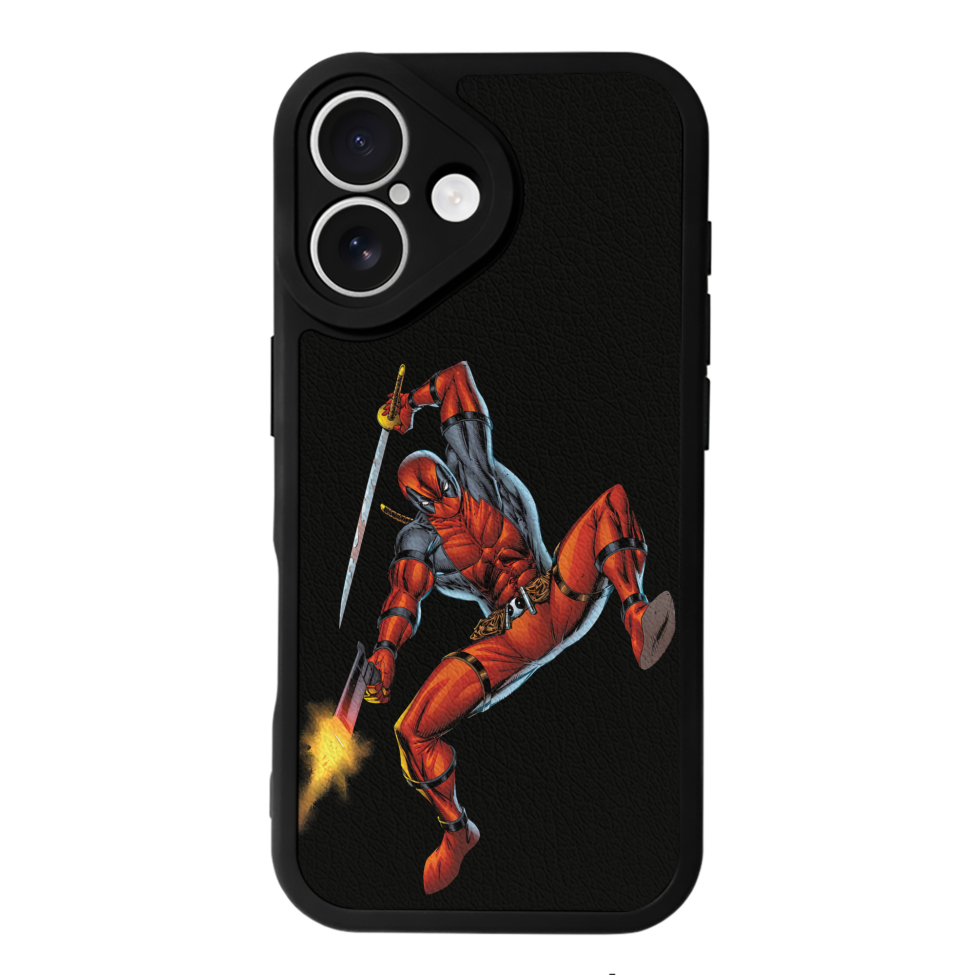 （画像用） Deadpool デッドプール 【iPhone 16シリーズ対応】シリコンスマホケース（レザー調） 材質：シリコン